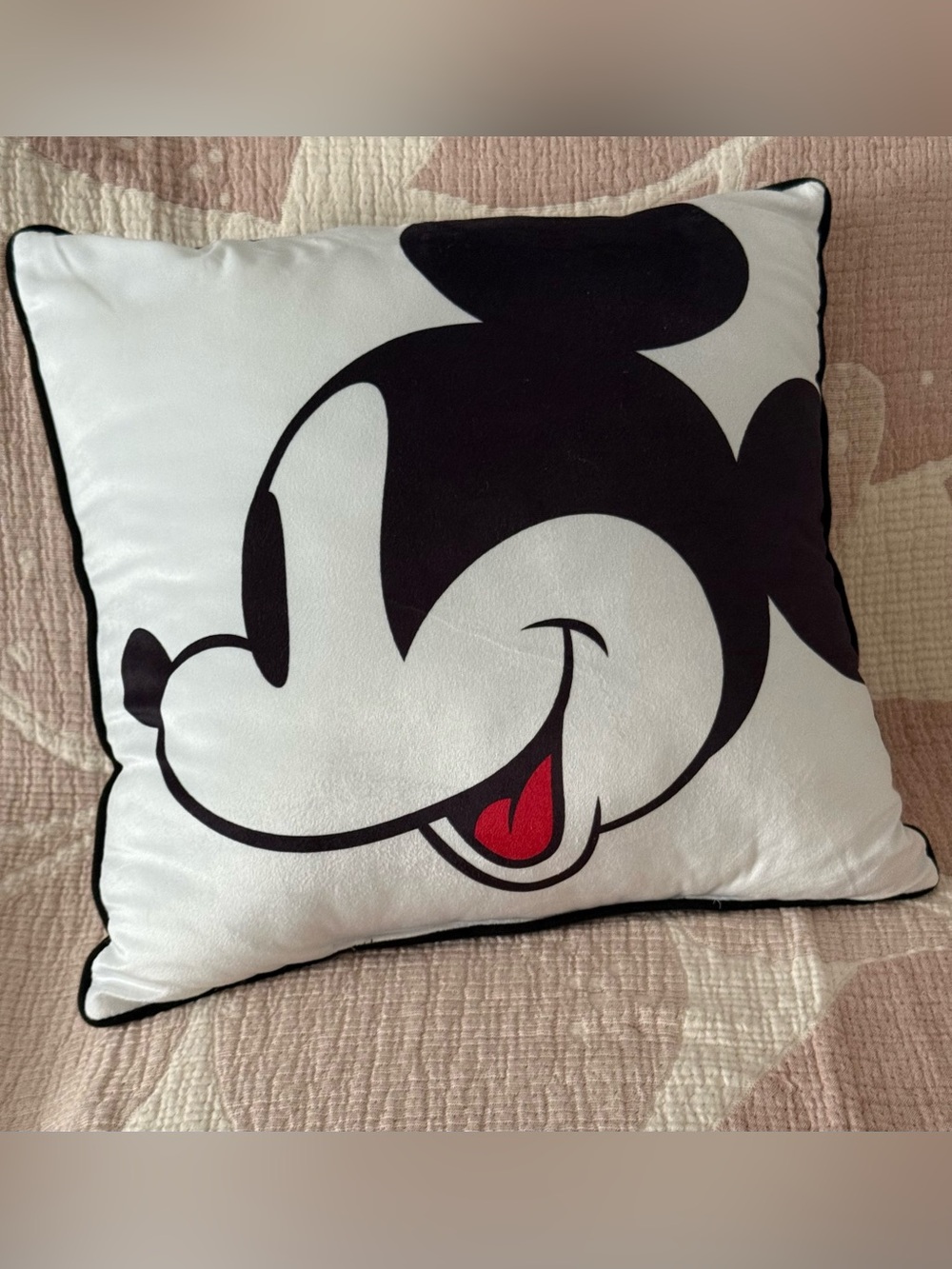 DISNEY MICKEY MOUSE Black & White Large Plush-Feel Pillow Like-New - Picture 9 of 9
